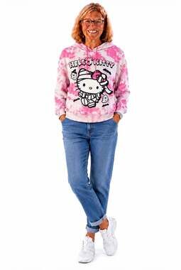 Hello Kitty Mummy Pink Tie-Dye Hooded sweater